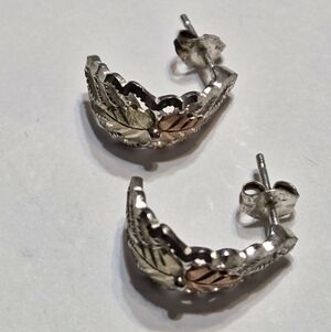 Black Hills Gold Sterling Silver 12K Gold CCO Coleman Hoop Earrings